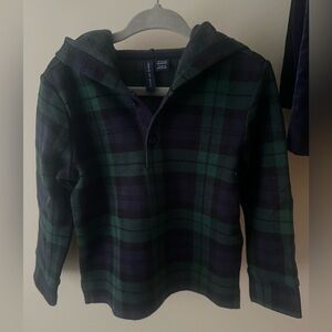 Janie and Jack Blue and Green Plaid Shirt